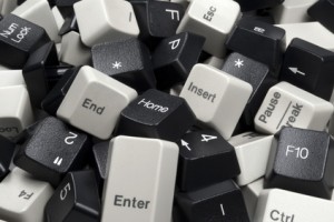 Stack of Black and White Computer Keyboard Keys